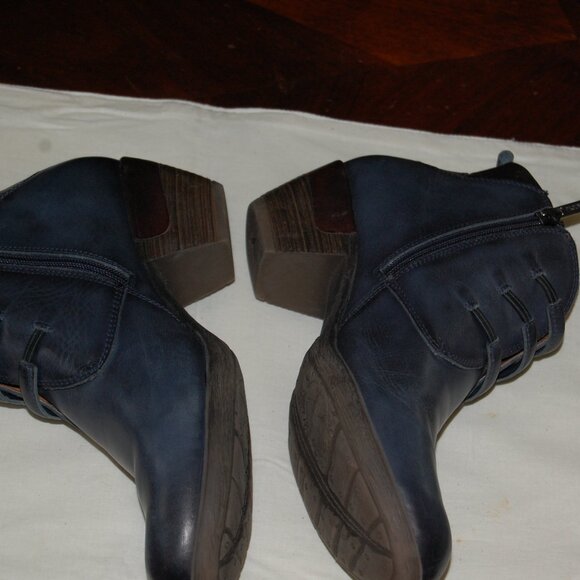 Pikolinos Deep Blue Leather Short Boot With Brown Accents Size 40 - Picture 13 of 15